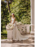 Square Neck Ivory Satin Open Back Wedding Dress Square Neck Ivory Satin Open Back Wedding Dress